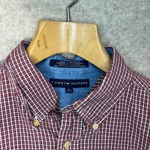 Tommy Hilfiger Mens XL Button Down Long Sleeve Plaid Checkered Shirt